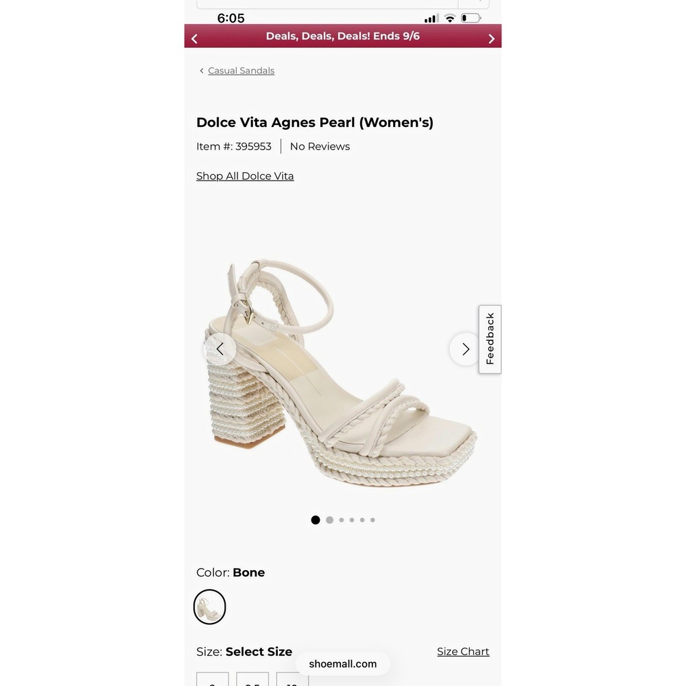 Dolce Vita Women's Bone Leather Strappy Block Heel Ankle Strap Sandals 10